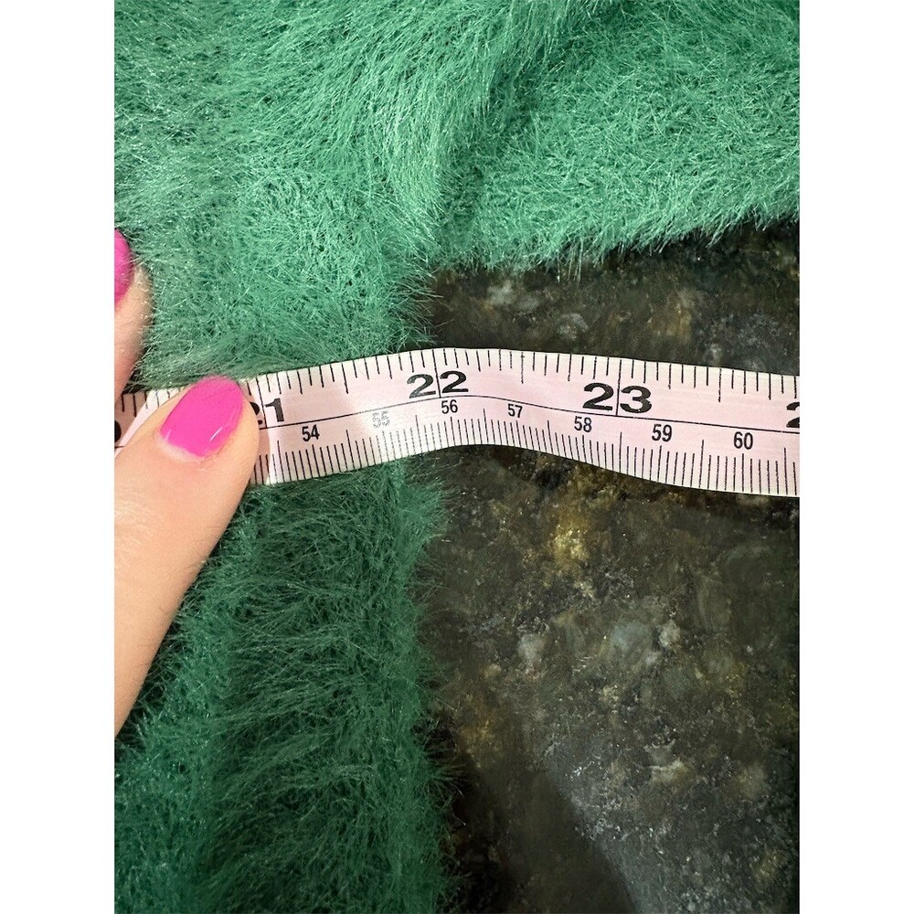 Wild Fable Cardigan Sweater Womens XL Forest Green Fuzzy Button Front - Picture 7 of 9
